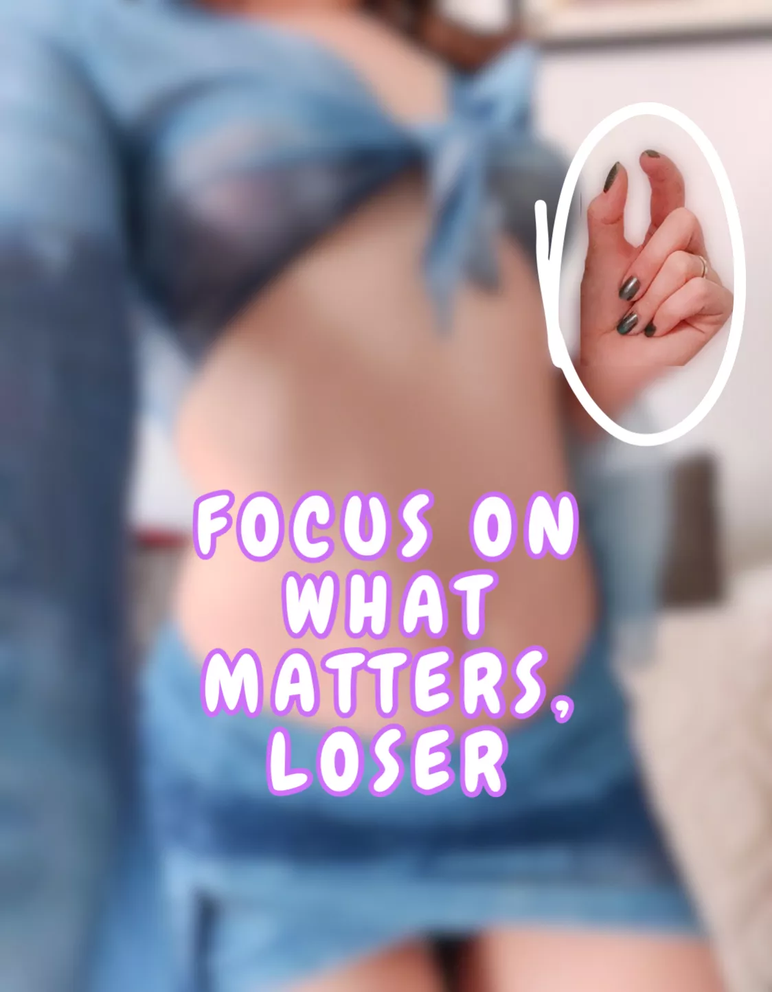 Being reminded of how small your little shrimpy is makes it throb, huh?