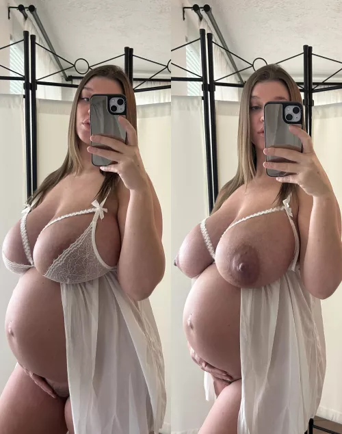 Just a mom with huge preggo boobs 