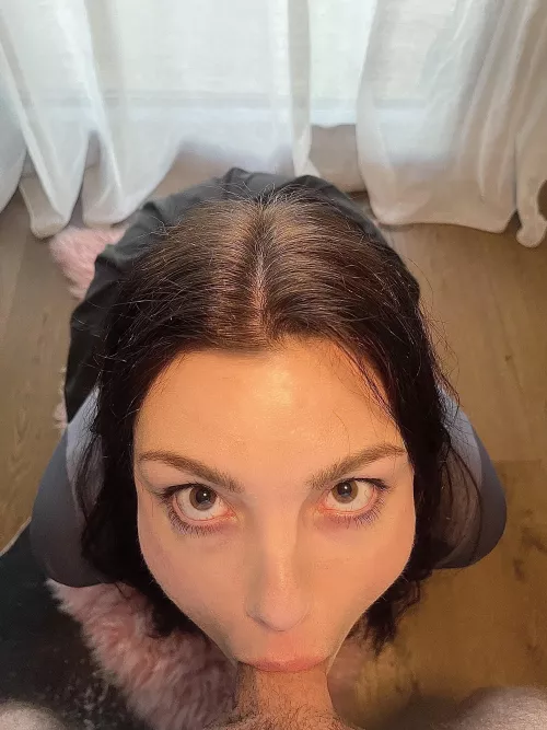 making eye contact with you while your cock is down my throat 😌