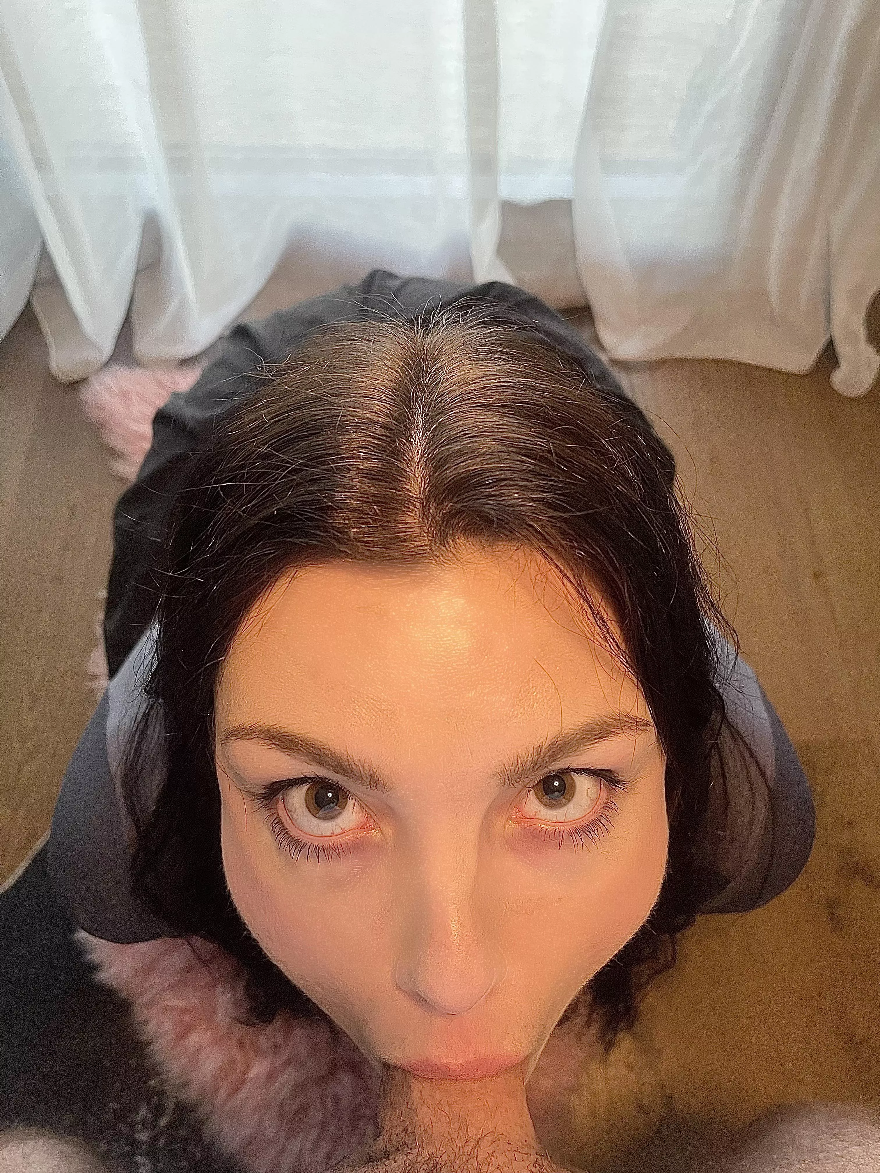 making eye contact with you while your cock is down my throat 😌