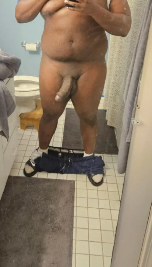 Right before a shower