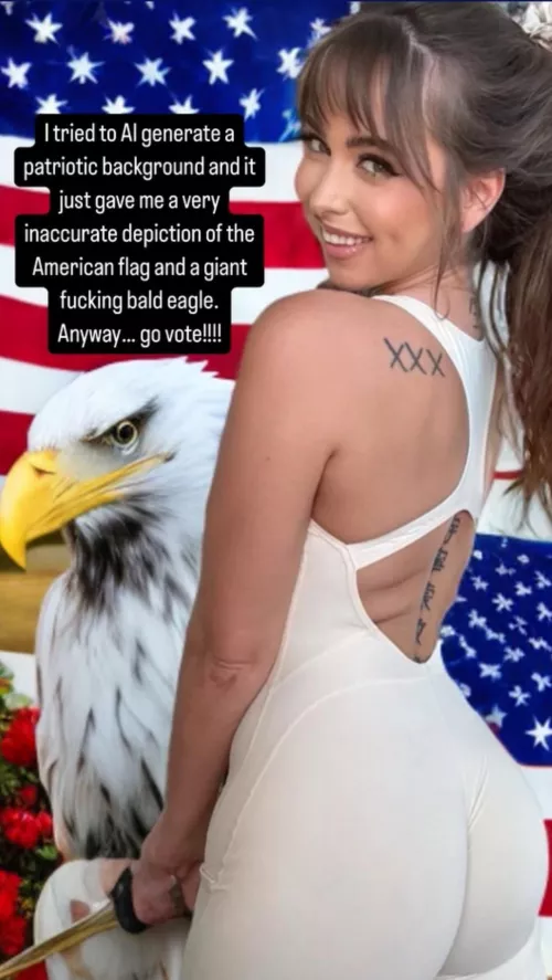 Riley encourages VOTE in her story 