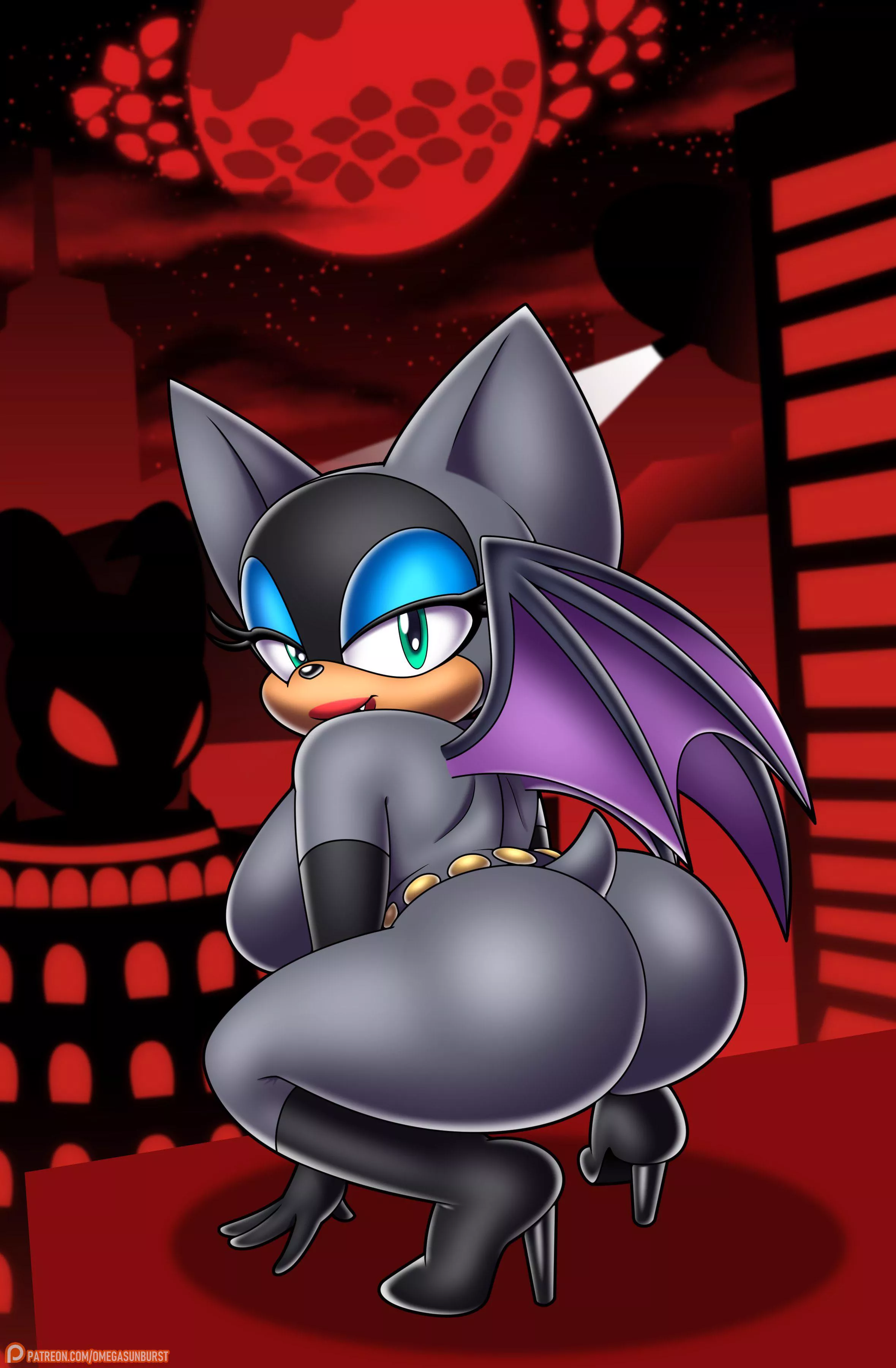 Rouge playing as Catwoman(Omegasunburst)