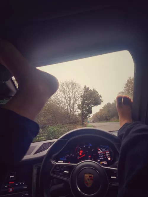 Super self-conscious of my feet in this, but I neeeed to be fucked in this position in a Porsche!