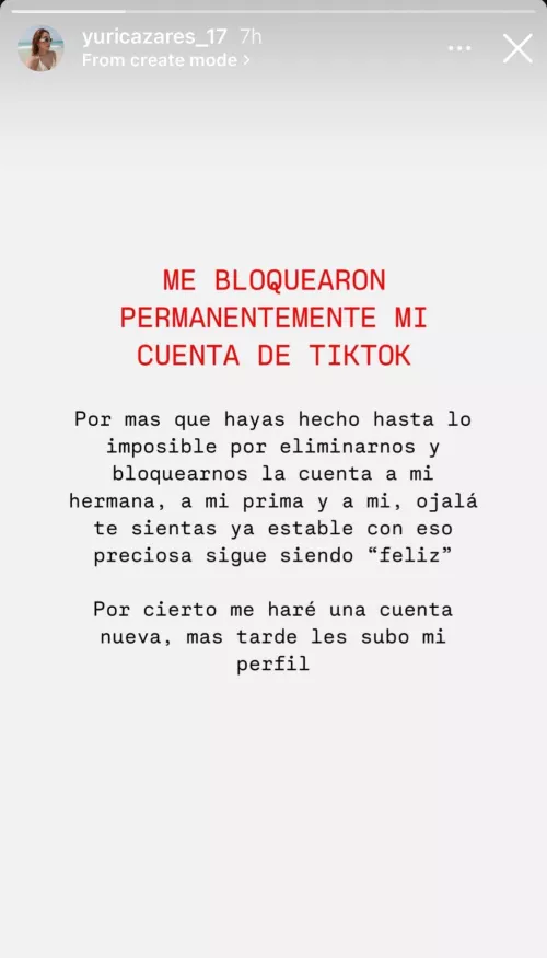 The TikTok accounts of Yuri and Georgia Cazares López (cousins of Ovidio Guzmán López) were permanently banned 