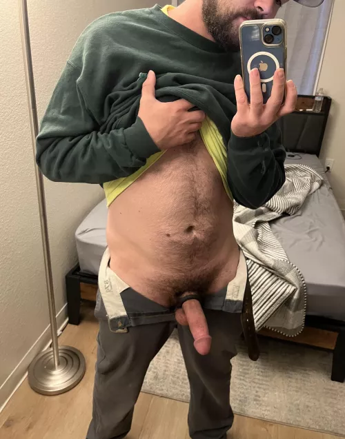 Wearing my cock ring to work today