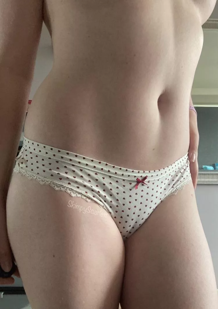 Cute heart print panties! I hope you don’t mind that they have a hole in them 🤭 £25 with free [UK] first class post, and lots of add ons to choose from 💋 