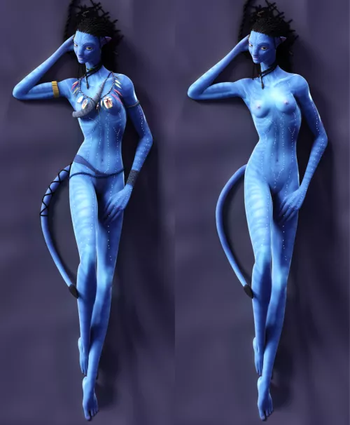 Na'vi model posing nude (Fierox88)