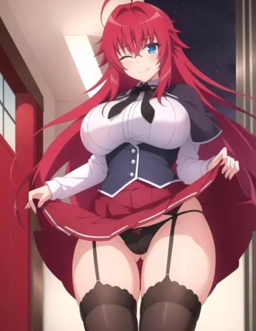Rias Gremory showing off her panties