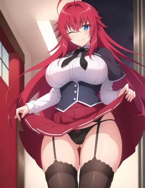 Rias Gremory showing off her panties