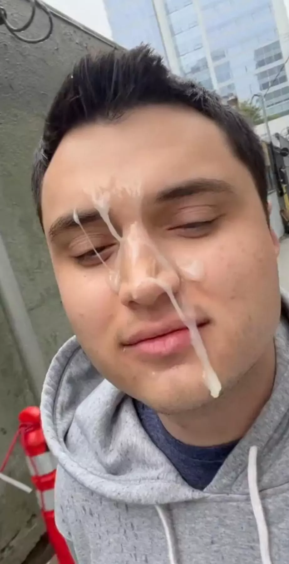 Walking home after a facial.