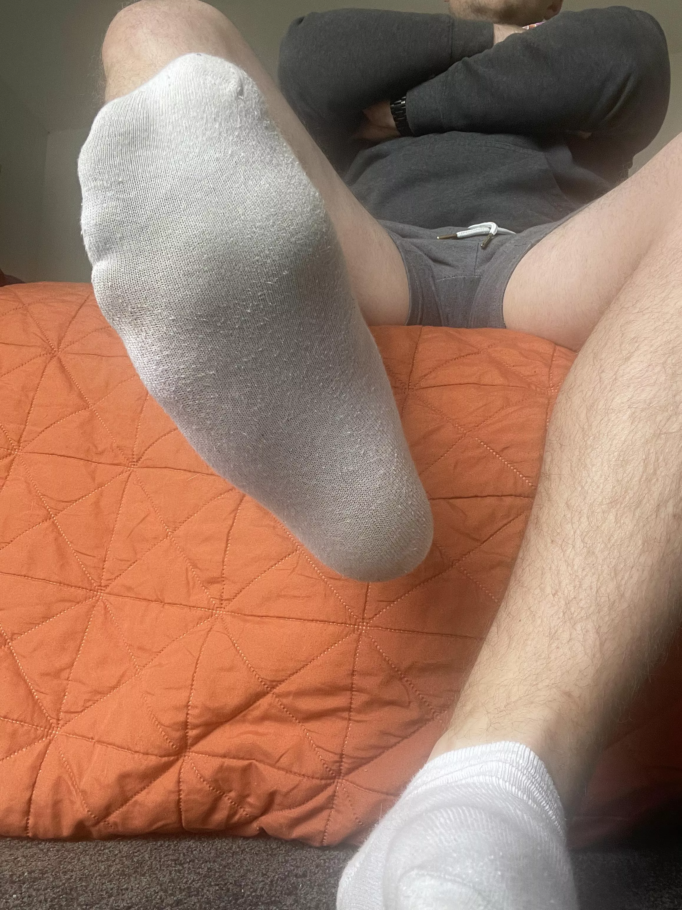 What are you sniffing first, socks or crotch?