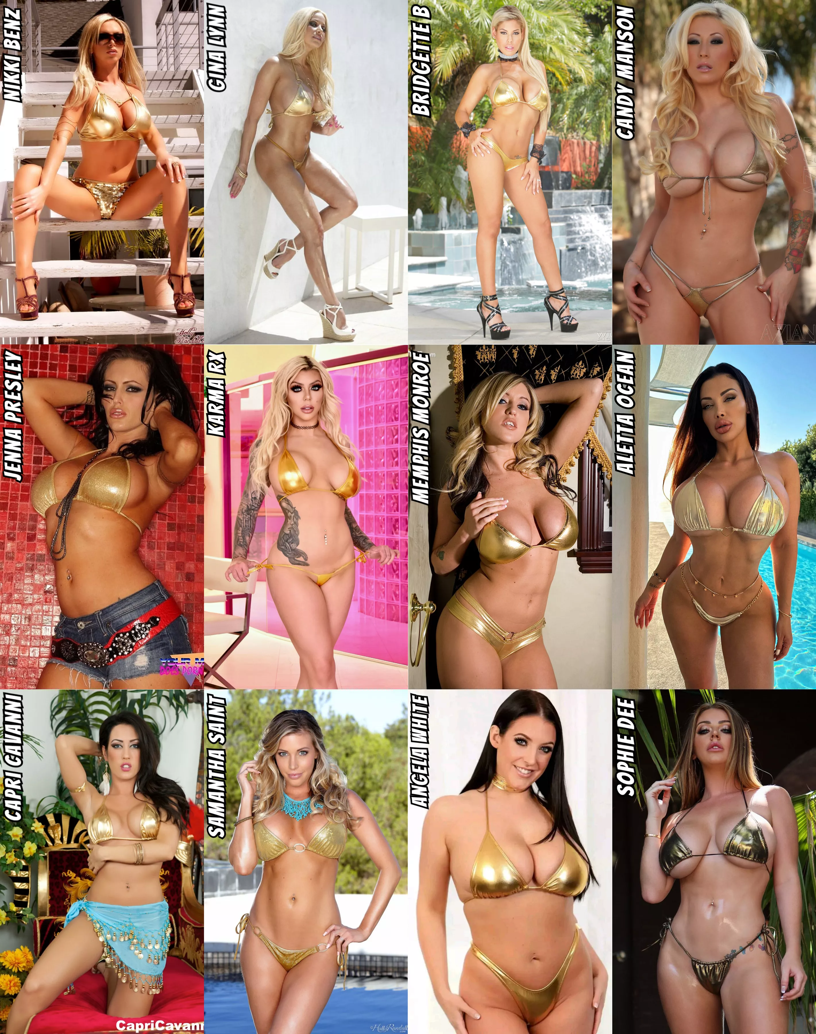 Who pulls off gold bikinis the best?