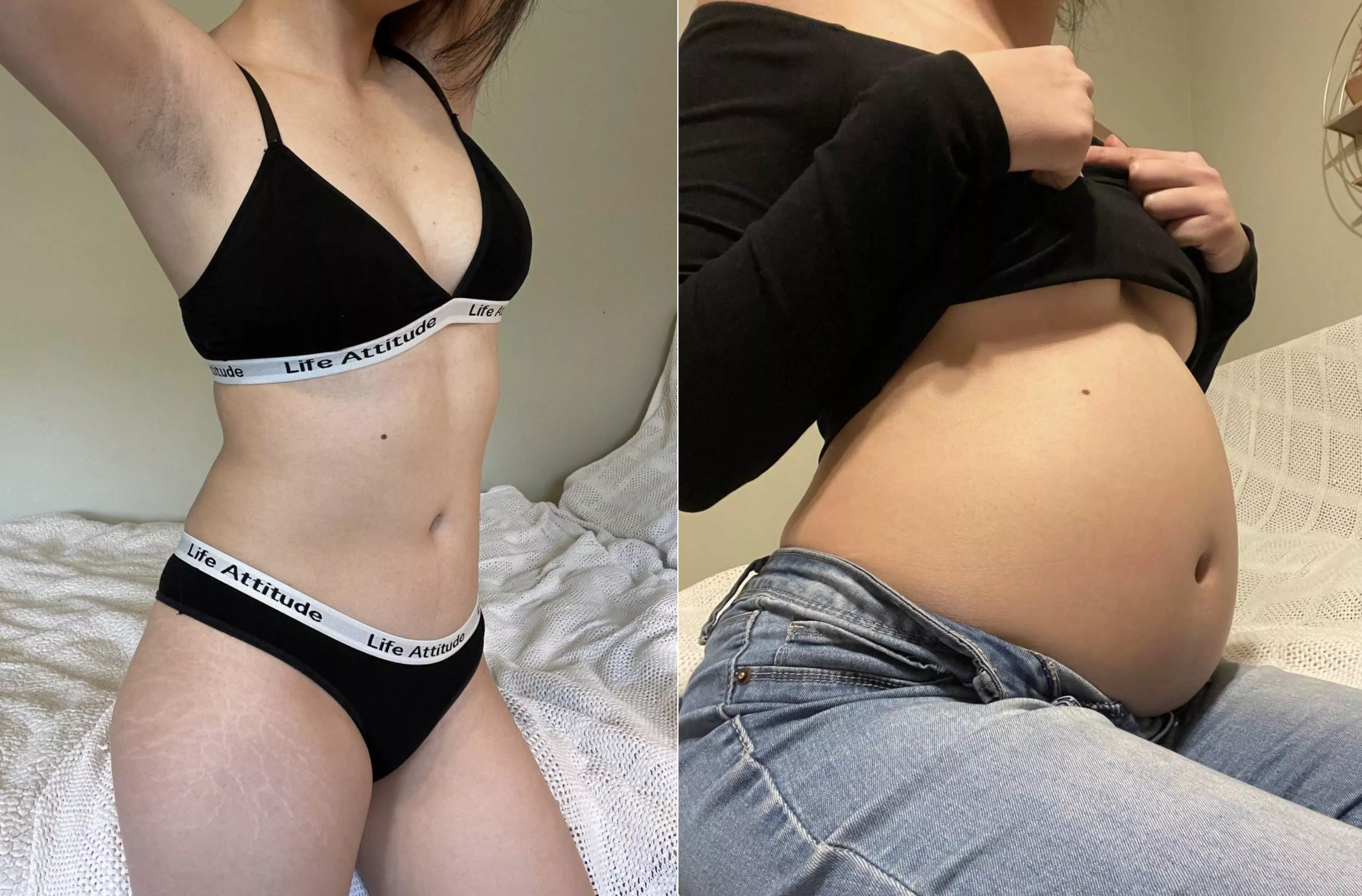 Asian belly girl is becoming fatter and bigger