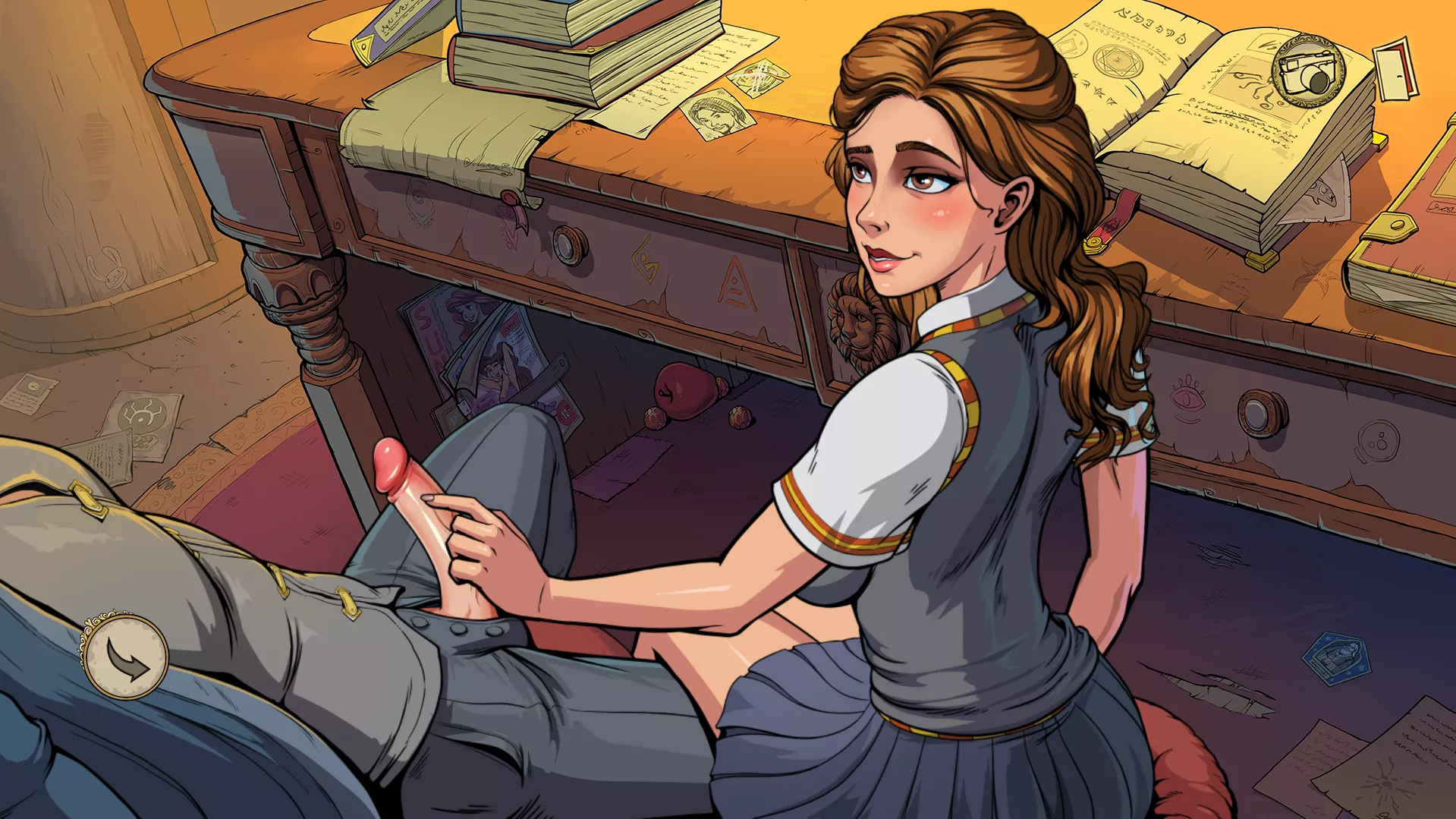 Hermione loves extracurriculars with the new dean. (Innocent witches) [Sad Crab]