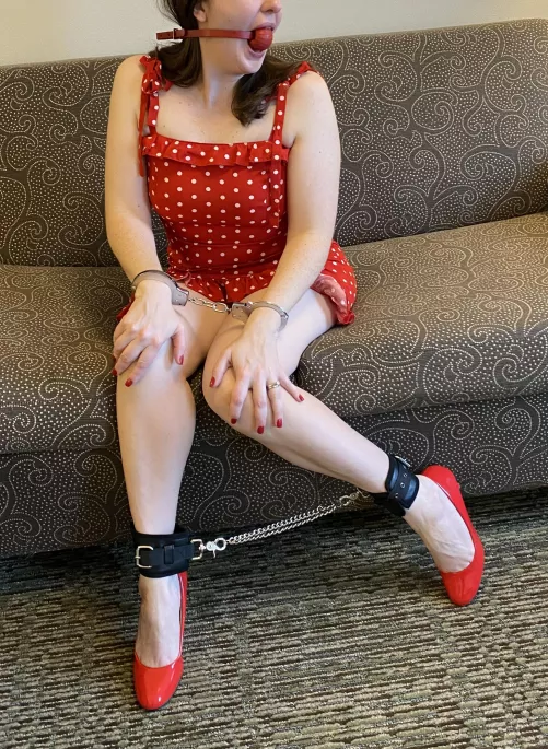 Looking innocent with a ballgag, somehow