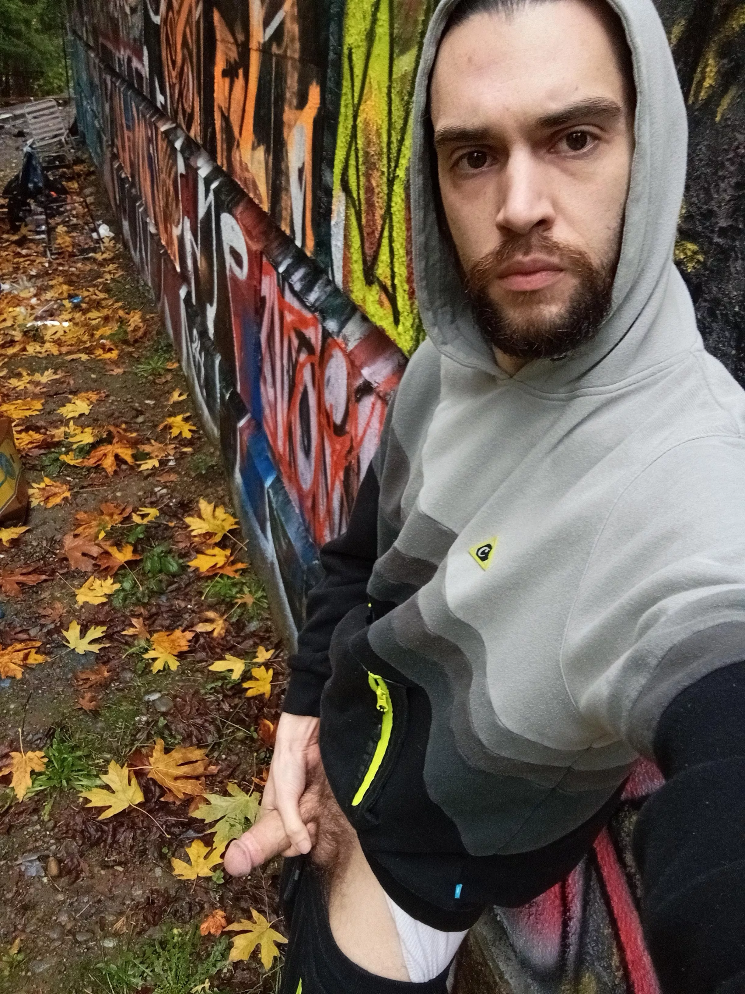 Stopped by the graffiti wall