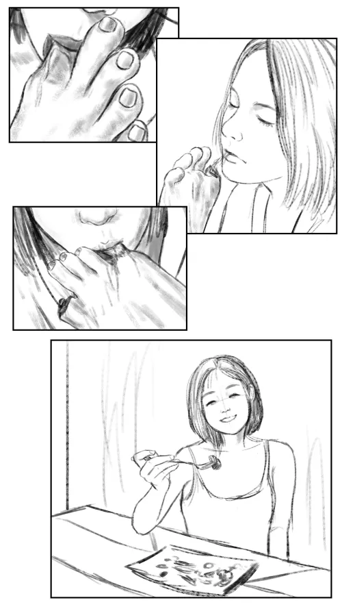  A lucky cannibal, she knows the best cuts of meat and knows how to eat a delicious foot while feasting ( artist : Andy Chao)