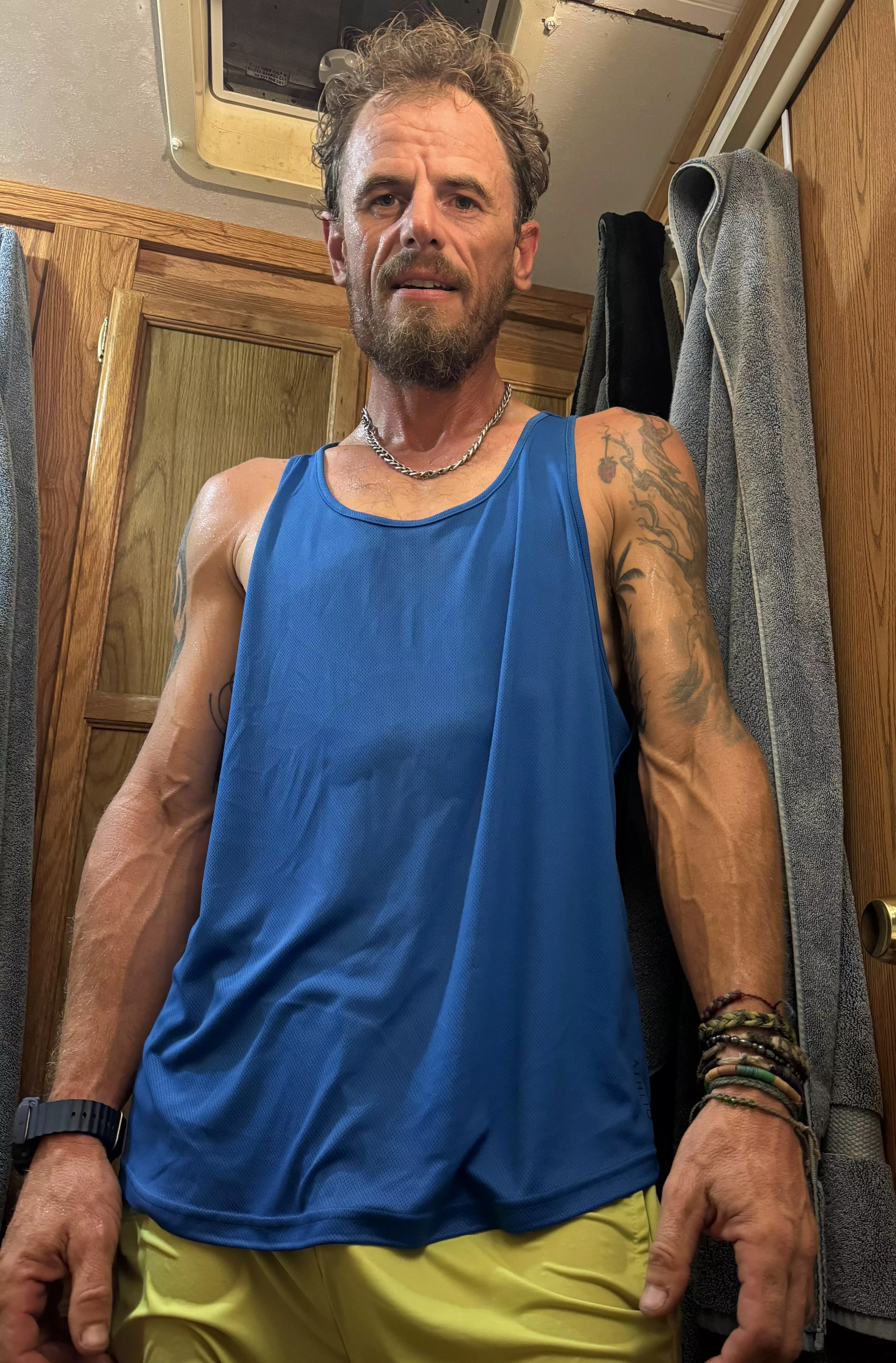 Absolutely soaked after my run this morning 