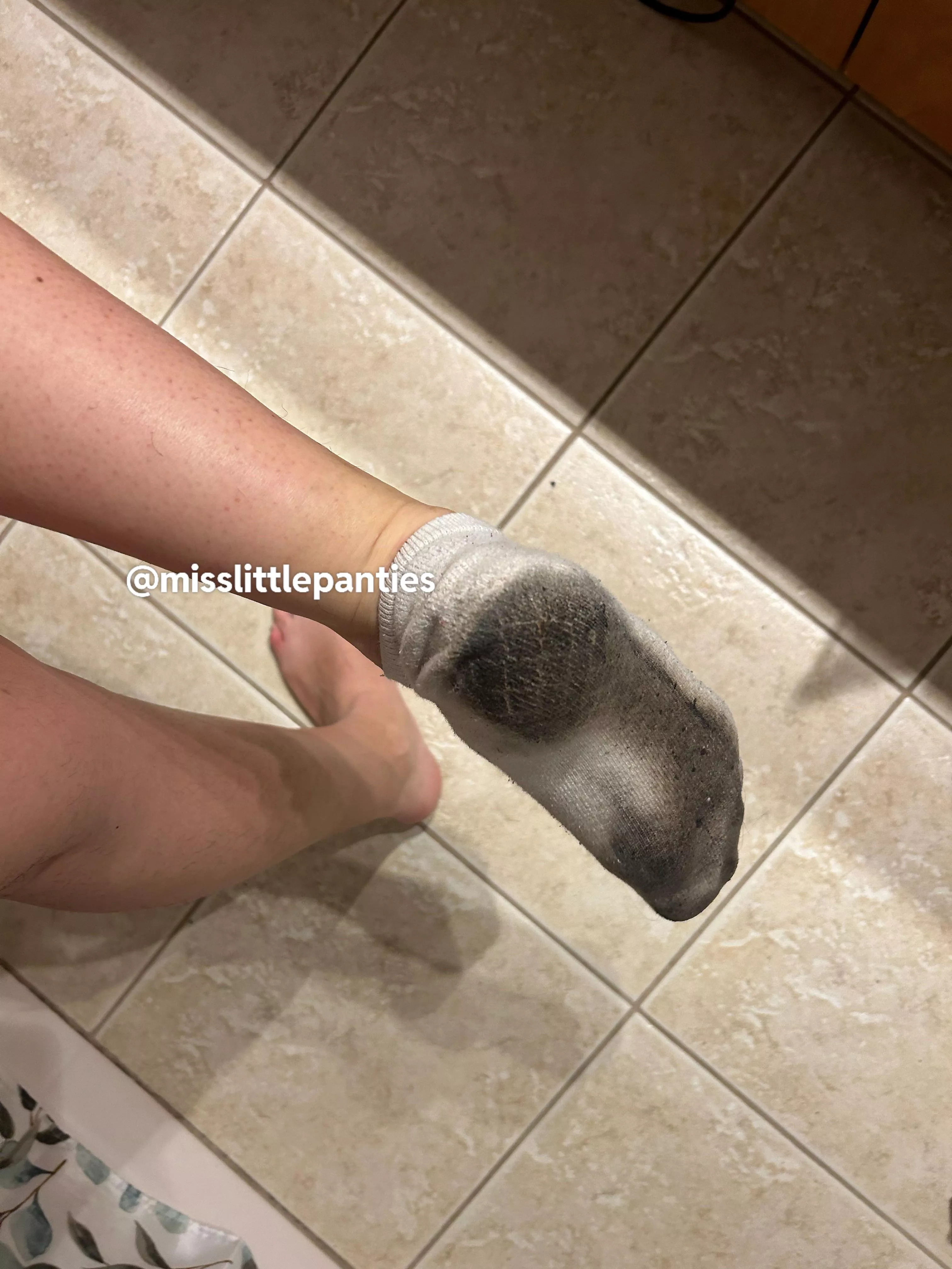 My sock got so dirty at the party! 