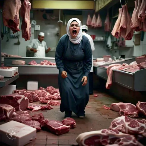 Watching her daughter as processed