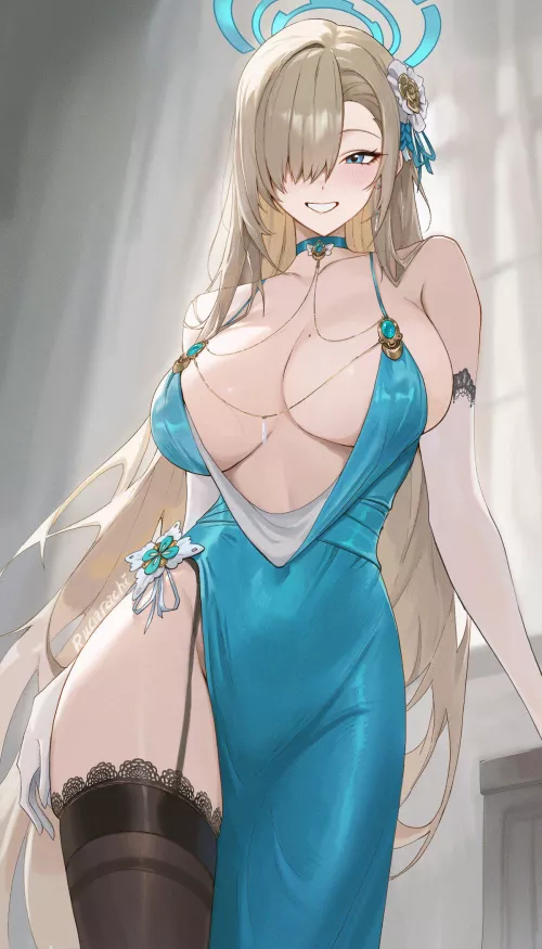 Asuna in a seductive dress