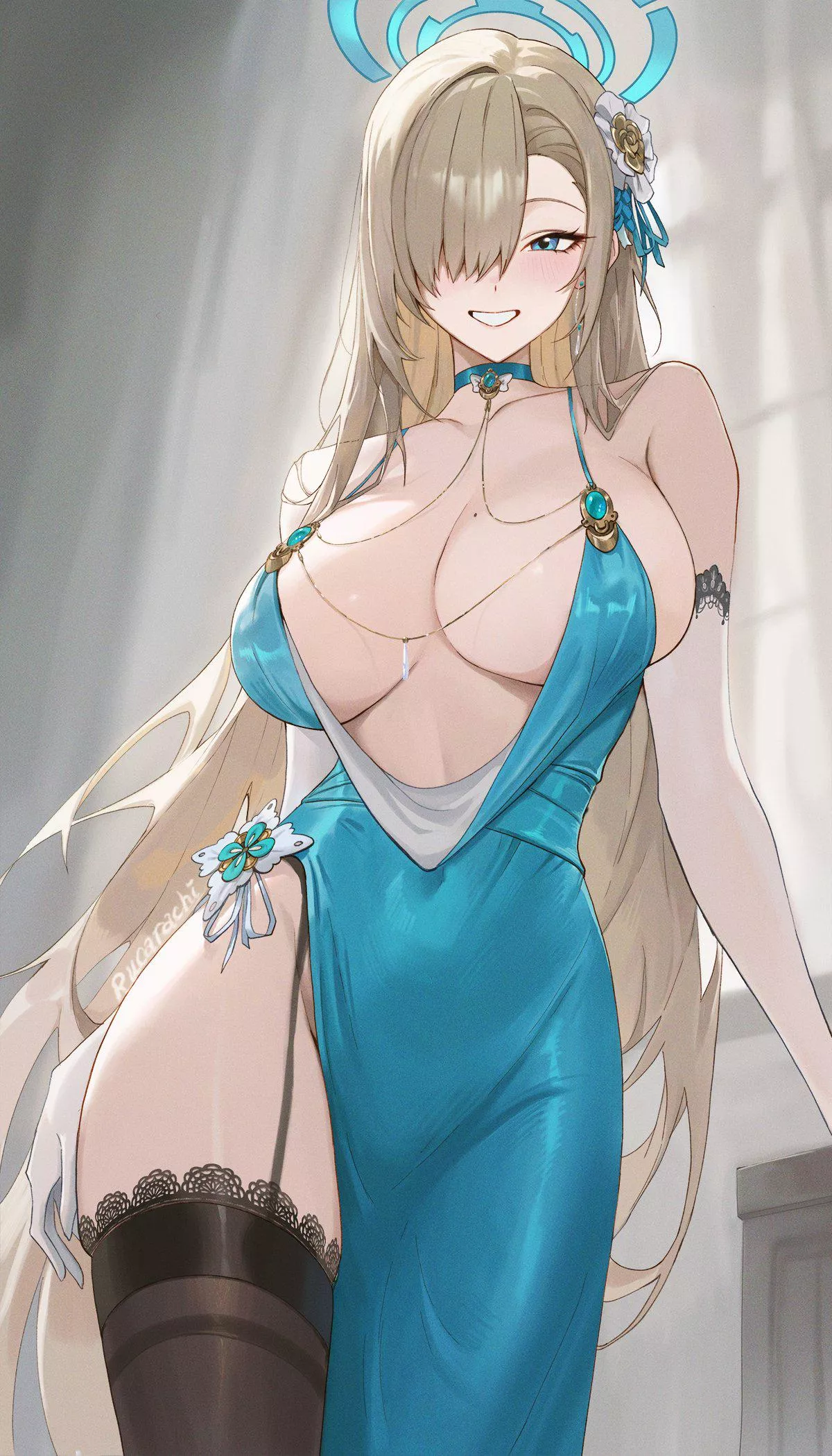 Asuna in a seductive dress