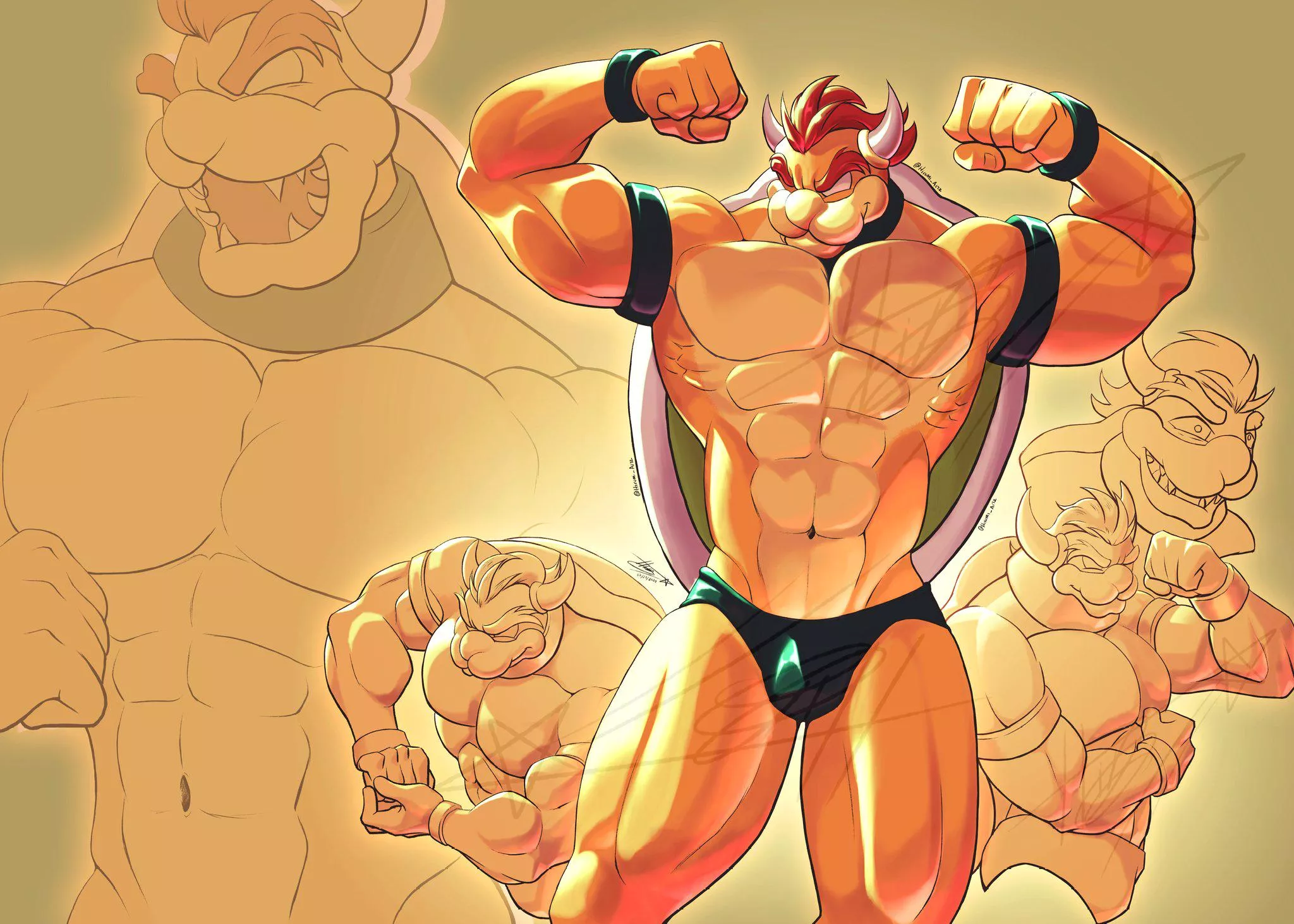 Bowser posing (art by me @artzhiromi)