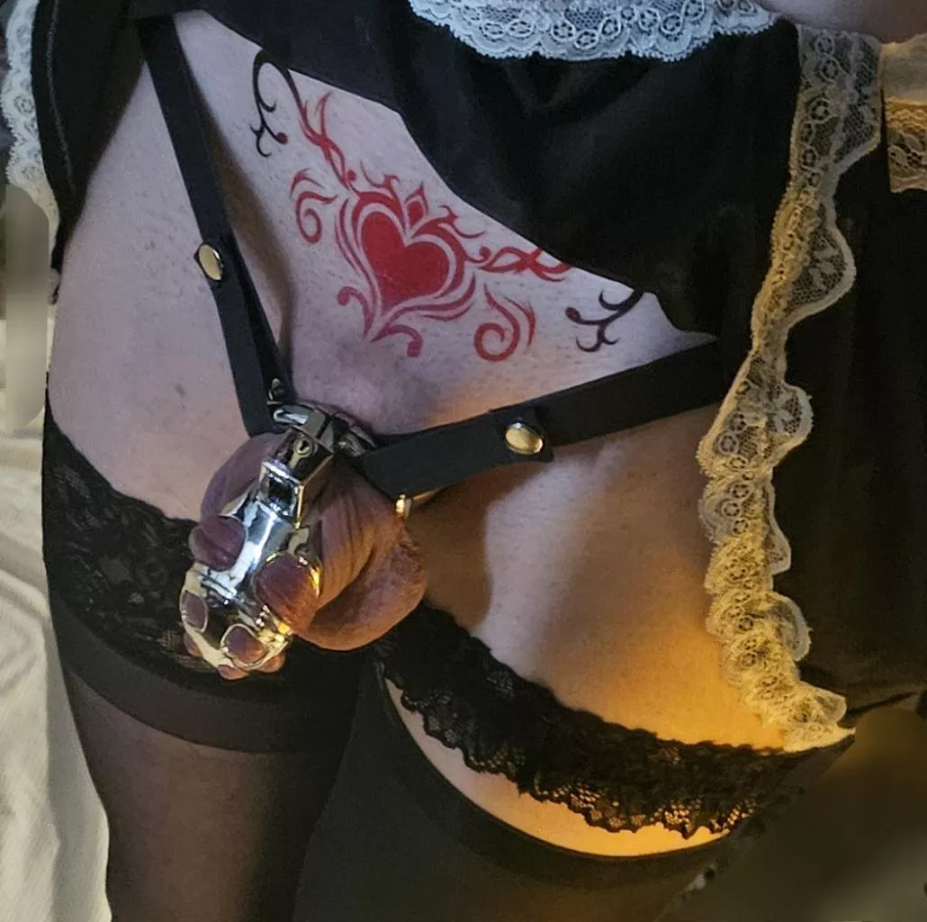 Daddy is so kind! Only another month of chores and then he'll let my clitty out for a day!