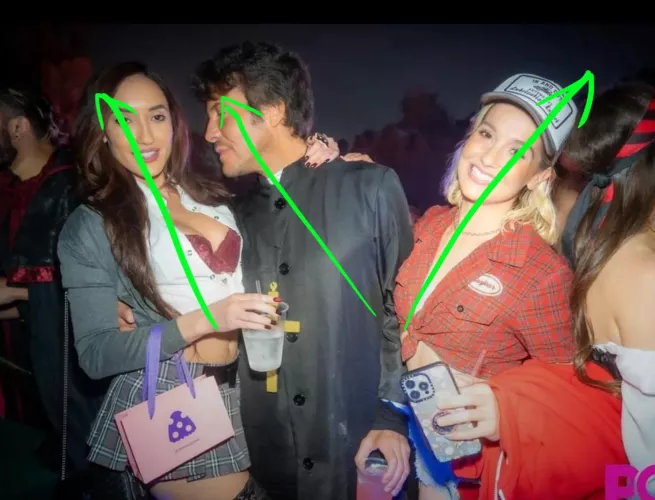 Mike adriano failing the green line test. notice both girls leaning away from him.