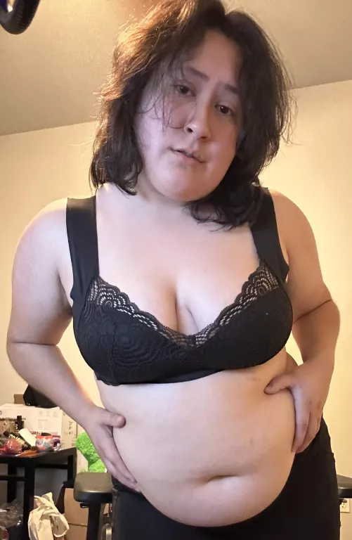 My tummy is heavy, wanna hold it for me?