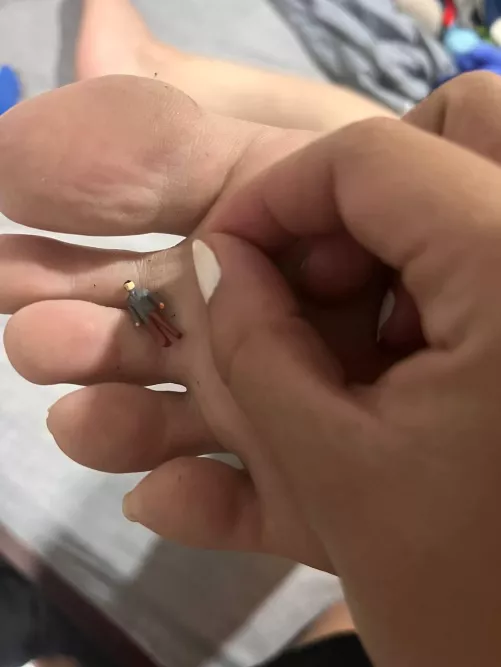 My wife put one of her Instagram fans at my feet (customs available)