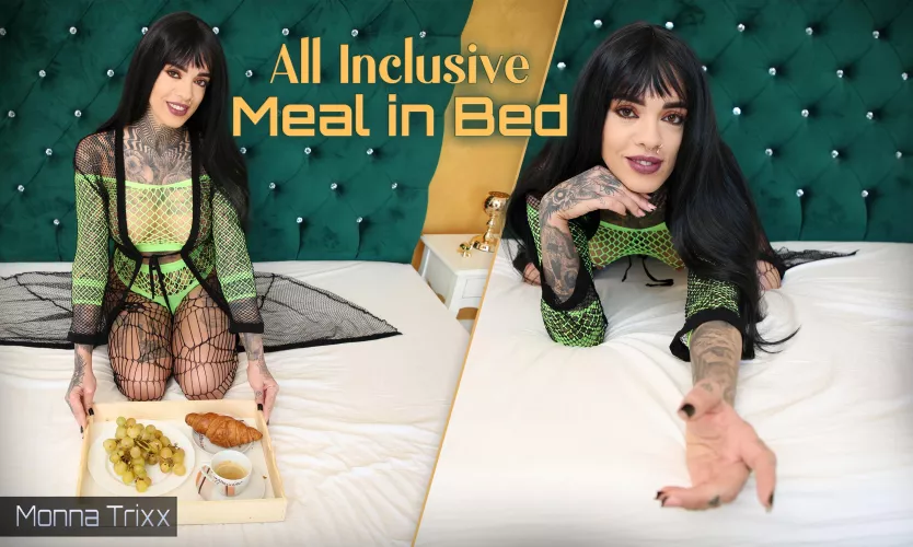 [POV] New model alert :) Say hello to Monna Trixx in All Inclusive Meal In Bed on VROOMED!