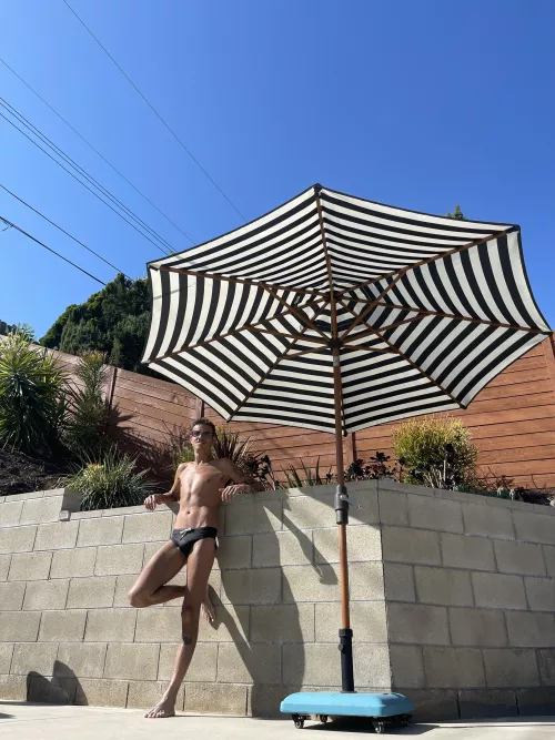 While at the pool over the summer. 