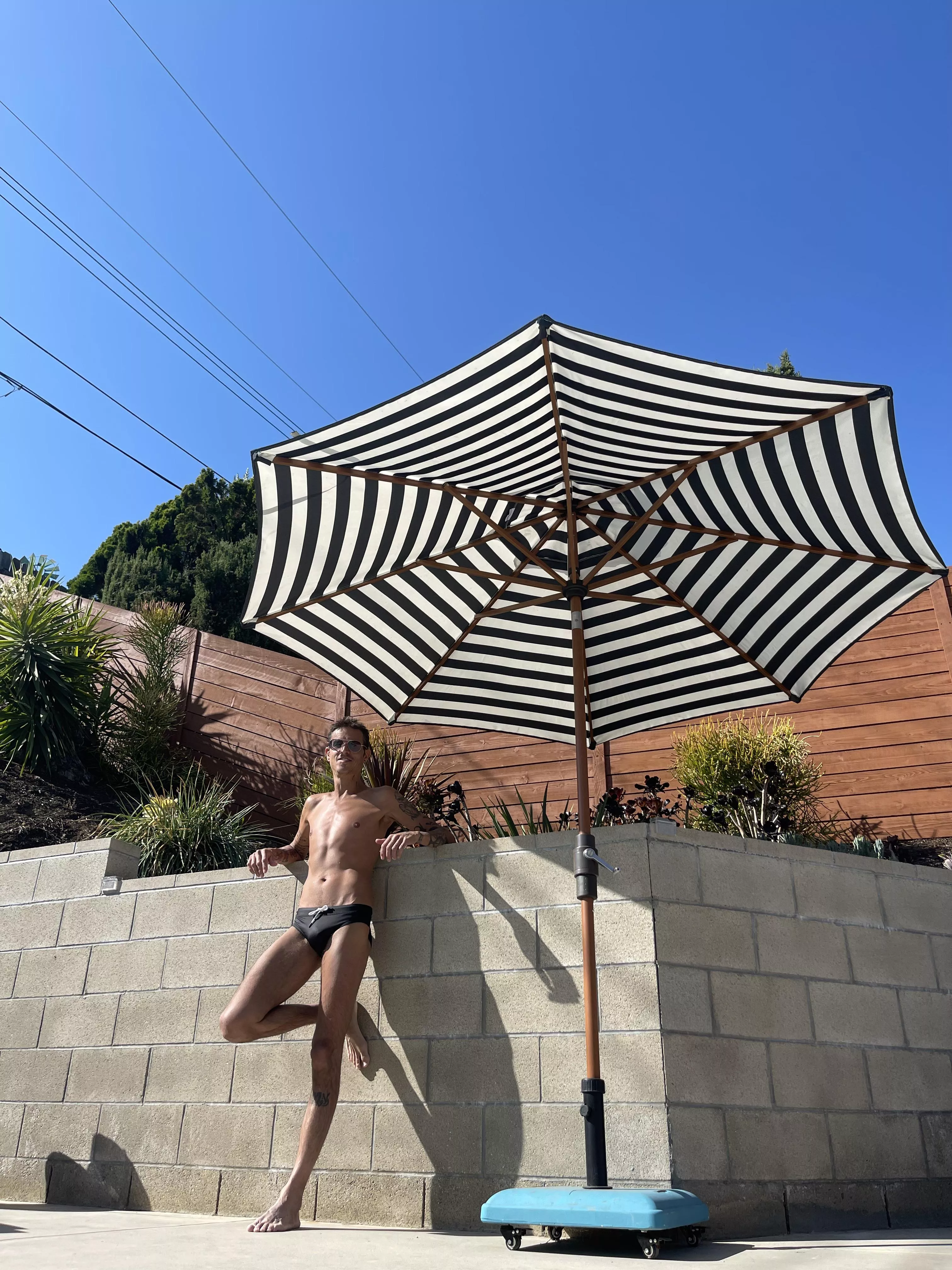 While at the pool over the summer. 