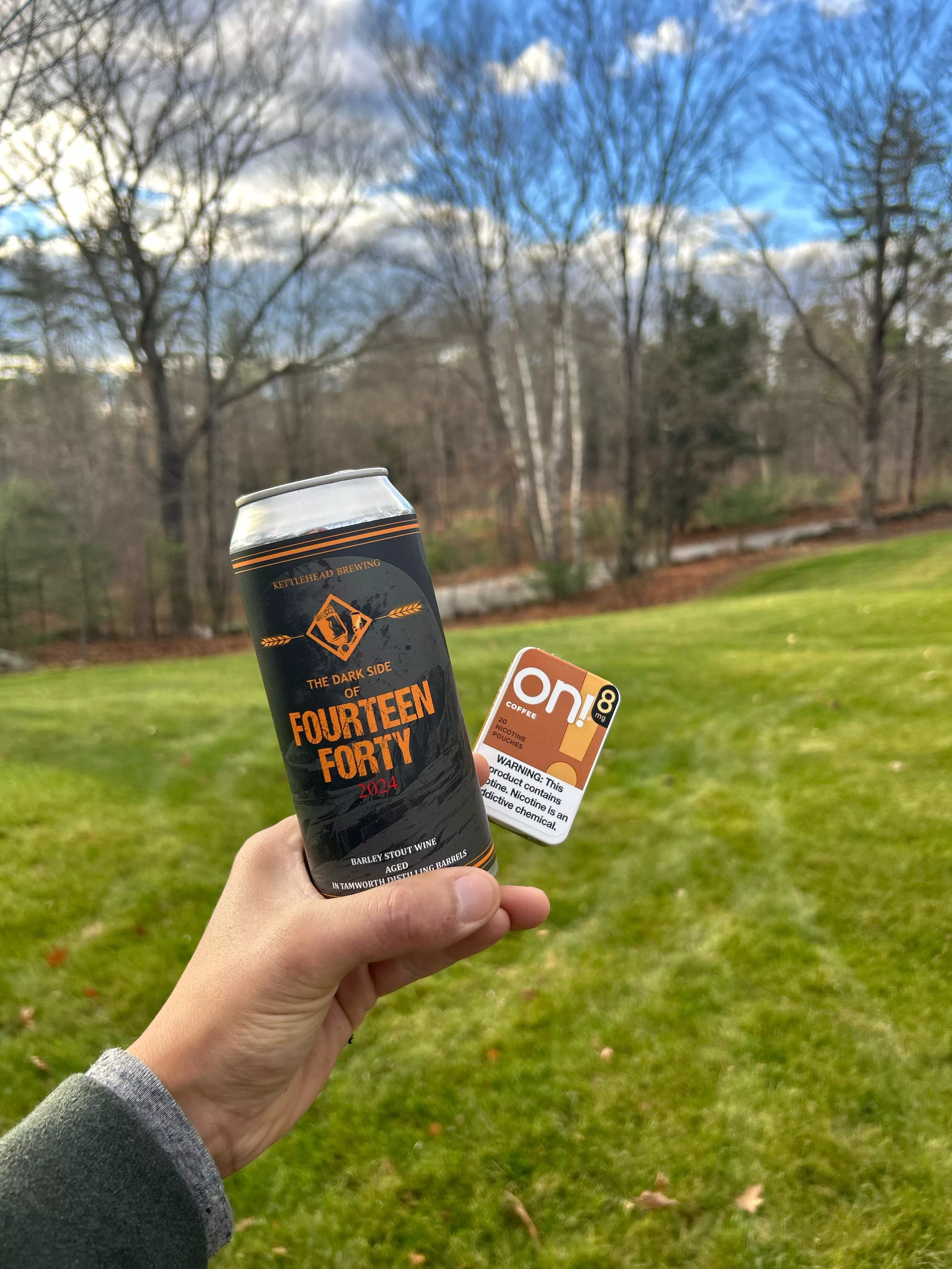 Coffee on! paired with a barley wine stout is gold