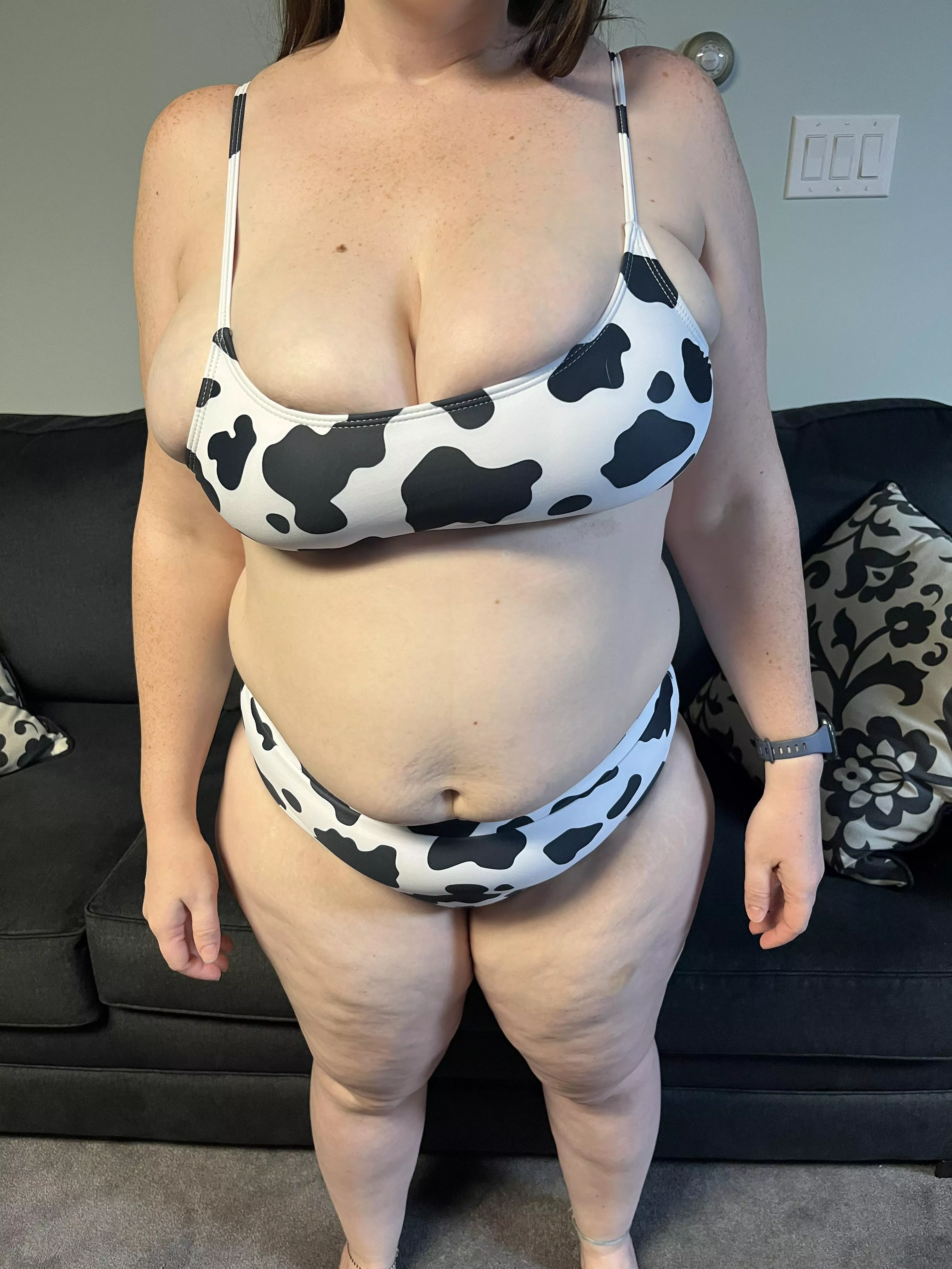 Full of milk and ready to empty 