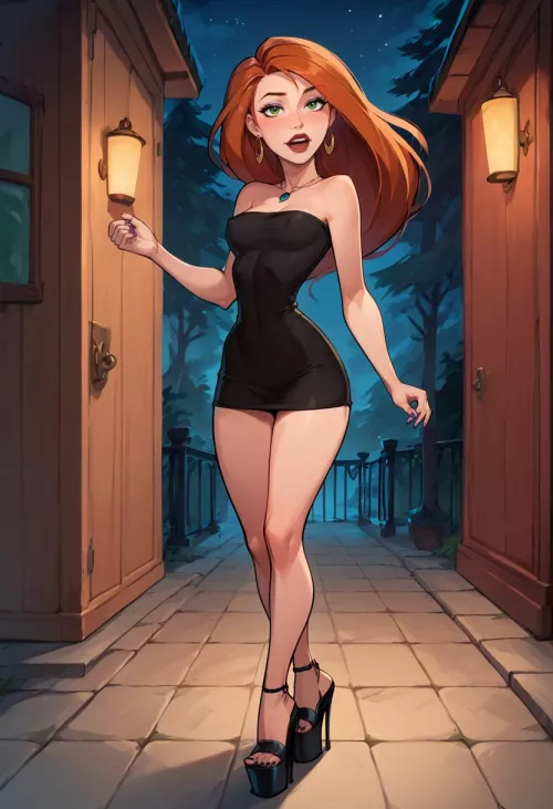 Kim Possible loves short dresses and she isn’t mad about what people might see, either (ai)