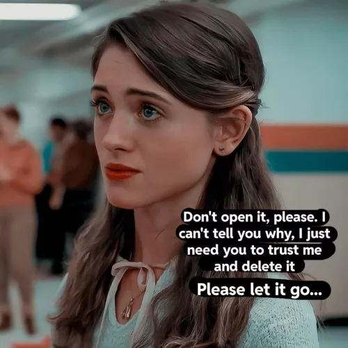 Last night, your gf Natalia Dyer went to a party without you. Today, you received an email from your bully titled 