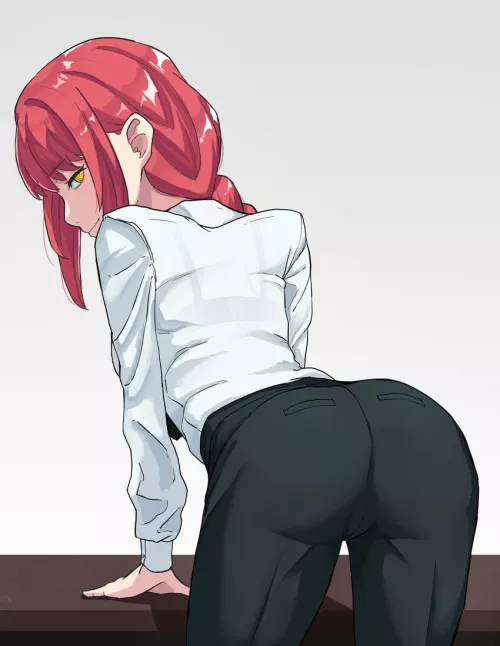 Makima Bending Over with a Grin [Chainsaw Man]