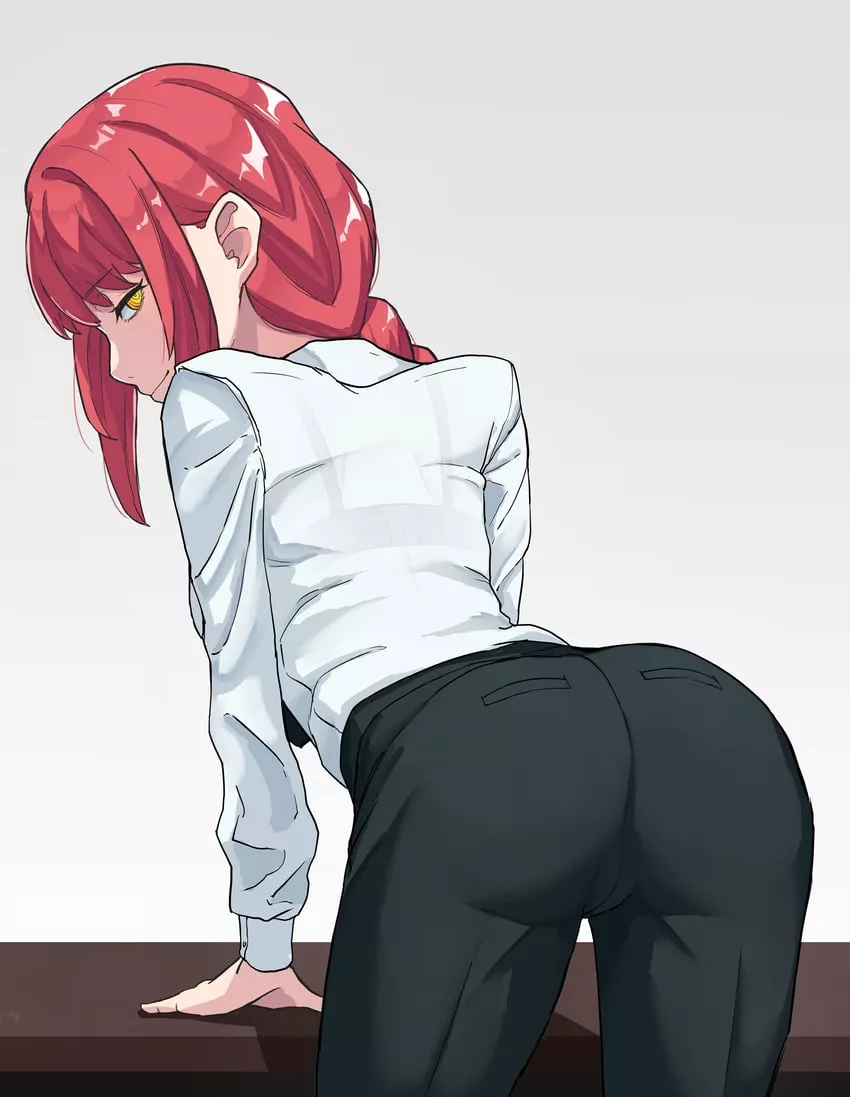 Makima Bending Over with a Grin [Chainsaw Man]