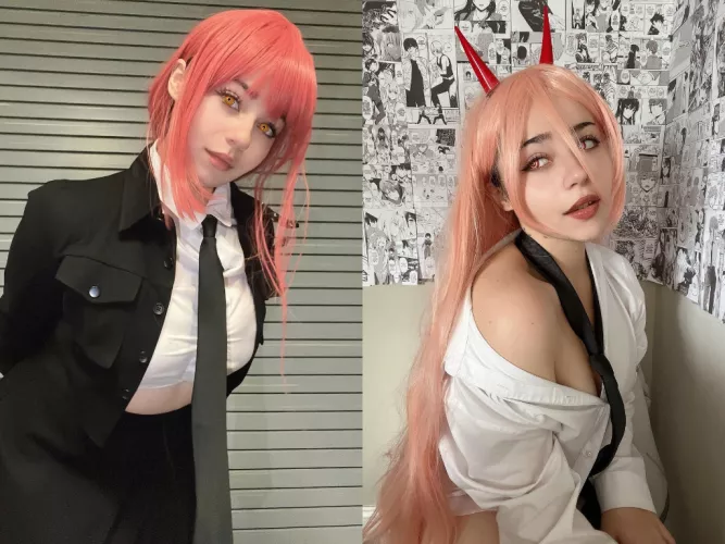 Me as Makima and Power from Chainsaw Man (not_sugashi)