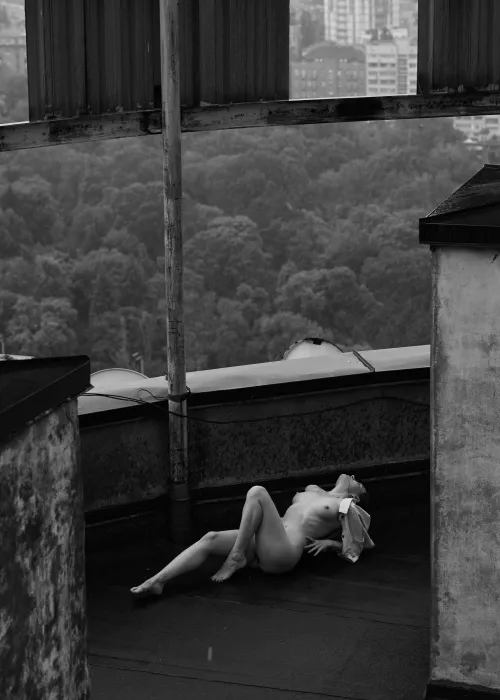 Oleksandra on the rooftop 