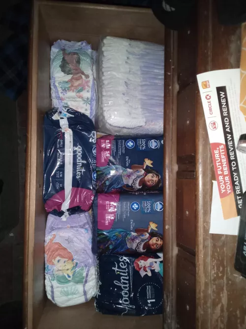 Reorganizing my diaper stash 