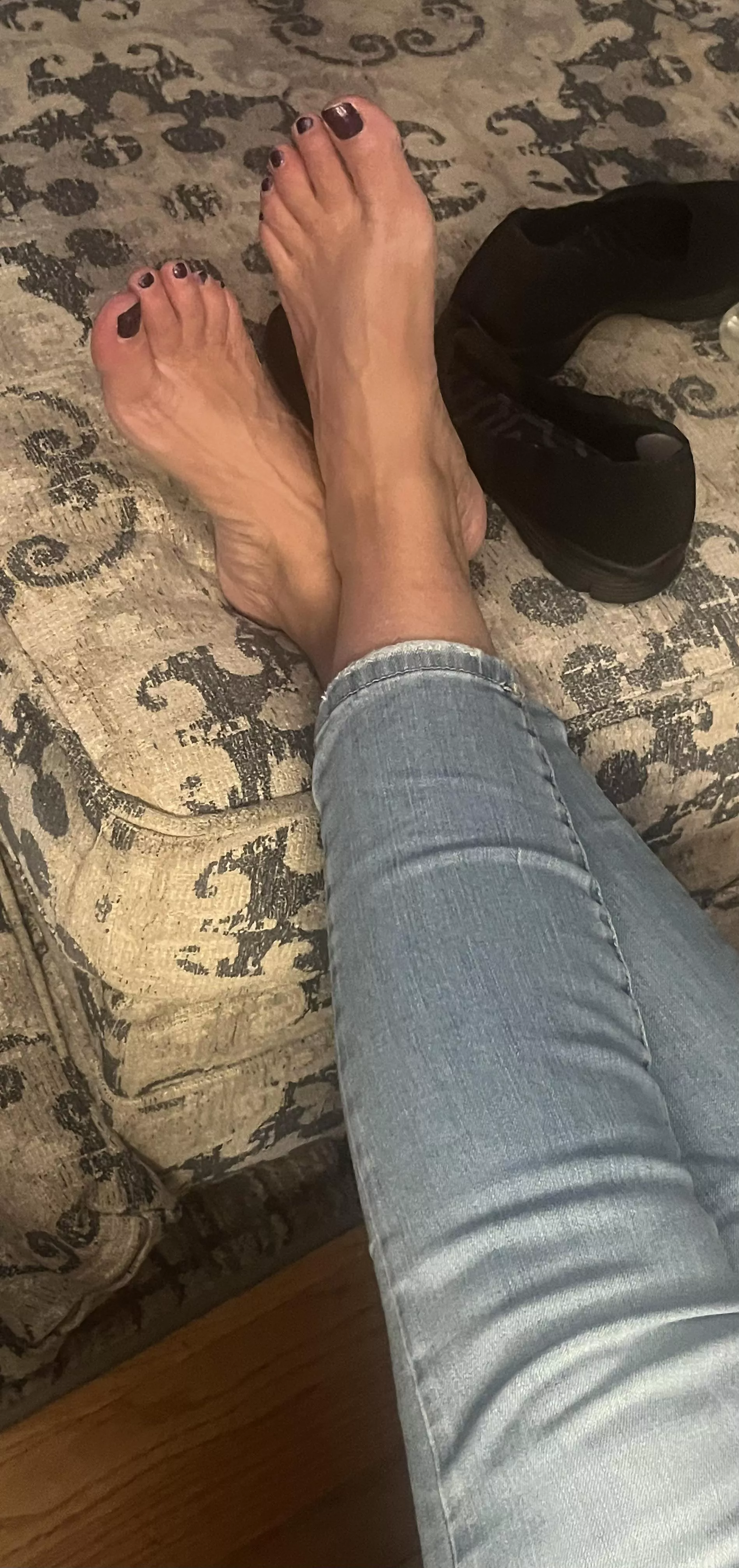 She gets barefoot as soon as she’s home 