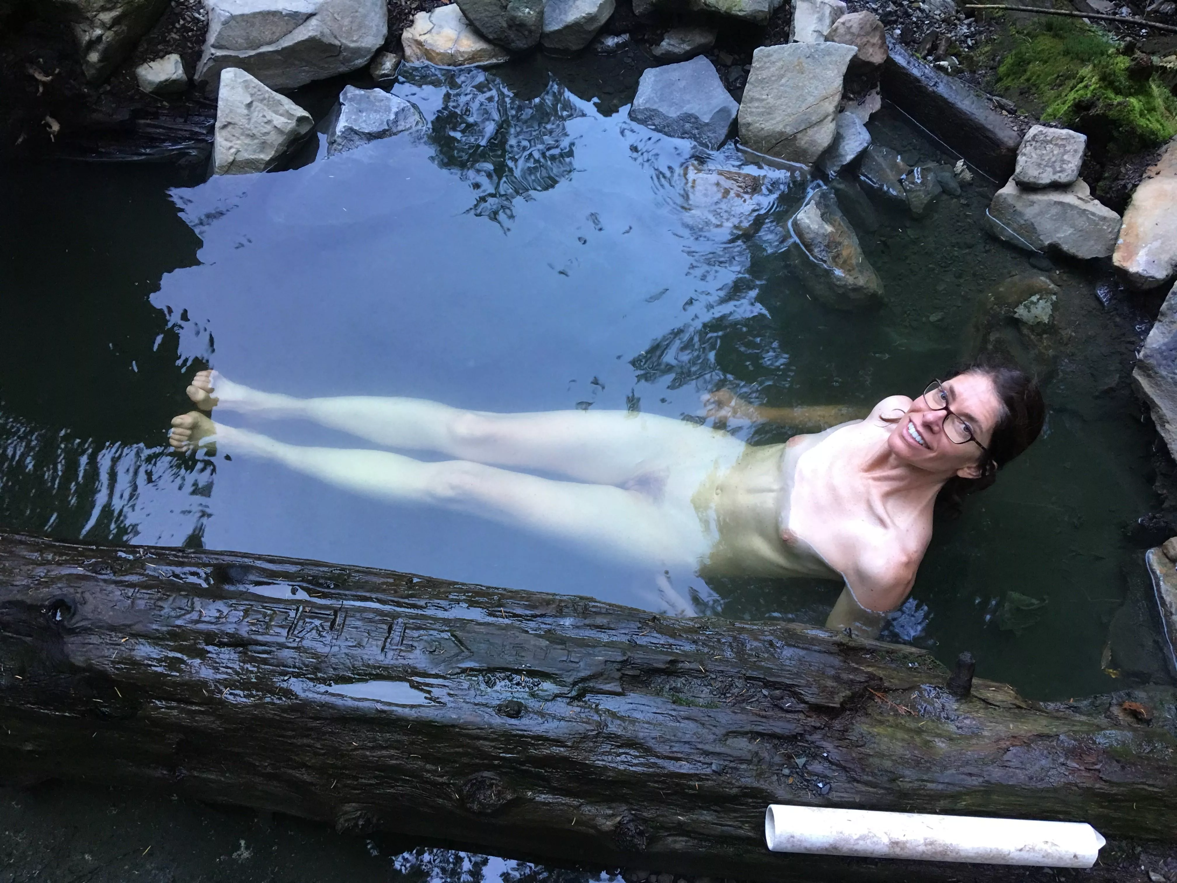 So cold on the journey here, but the water is delightfully warm.