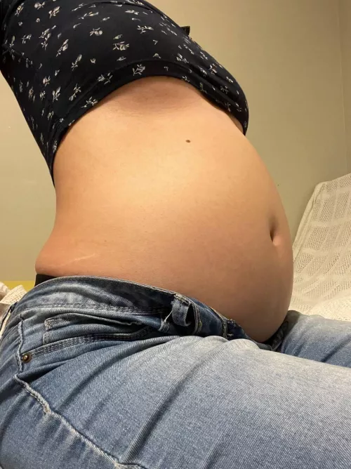 stuffed to the brim after indulging lots of sushi