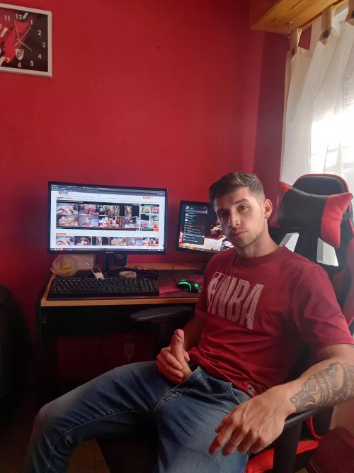 We can jerk off together watching porn and then see what happens