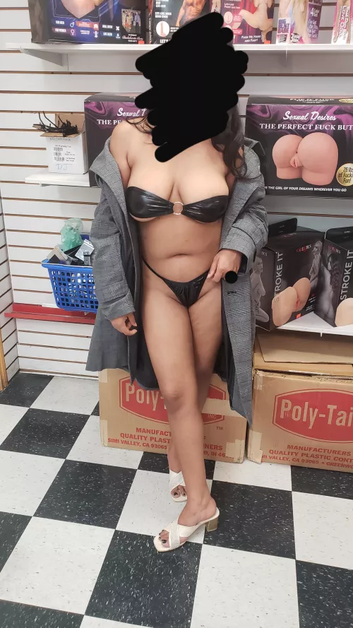 Wife having fun at the adult store 😝