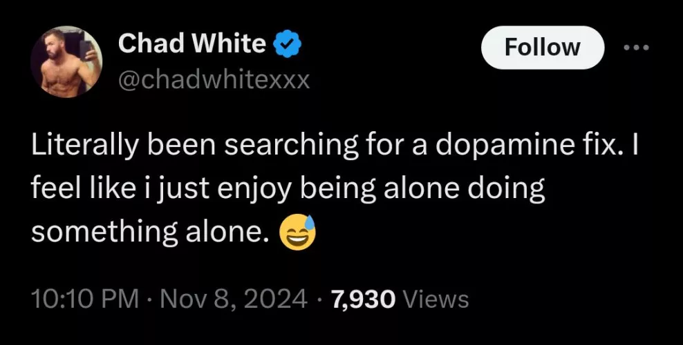 Chad White alone
